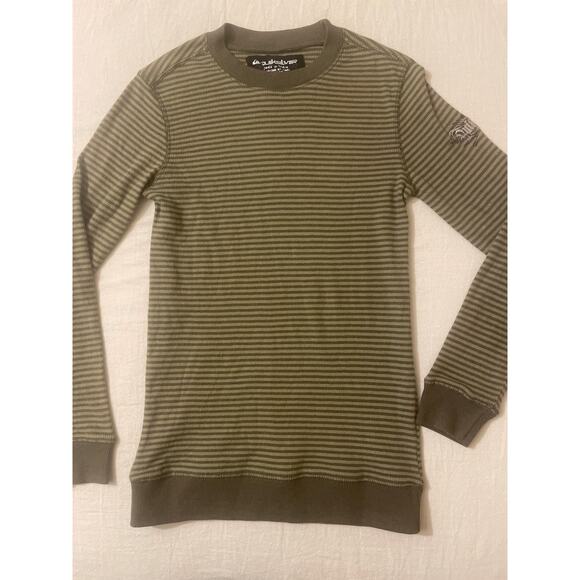 Quicksilver Kids Size Small 8/10 Long Sleeve Striped Shirt Crew Neck Play - Picture 5 of 7